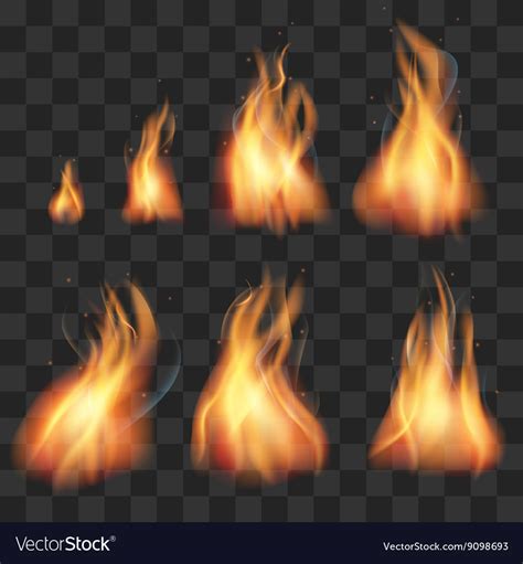 Realistic Fire Animation Sprites Flames Vector Stock Vector Royalty ...