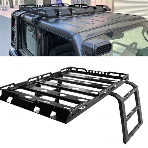 Roof Rack Cargo Basket Steel With 2 Side Ladders For 2018-2023 Jeep Wrangler JL | eBay