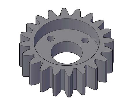 Isometric view of the Spur Gear 20T M2.25 Section and Elevation detailed drawing is given in ...