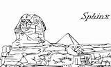 Great Sphinx of Giza  World Landmarks Coloring sketch template