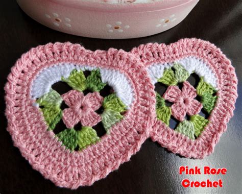 Pink Rose Crochet: Centrinho Coração Heart Doilies
