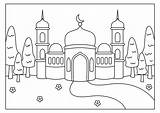 mosque coloring Page For Muslim Kids Activity 8969952 Vector Art At  sketch template
