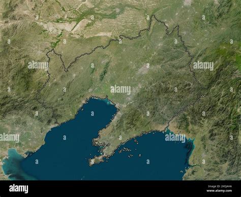 Liaoning, province of China. Low resolution satellite map Stock Photo ...