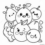 Cute Cartoon Fruits Coloring Page 62024 49106 sketch template