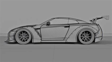 nissan GT-R liberty walk 3D model | CGTrader