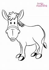Donkey Kid Coloring Page For Kids  FirstCry Parenting sketch template