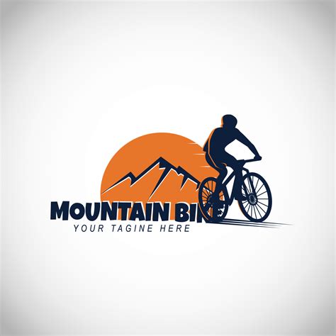 logotipo de paseo en bicicleta, vector con arte de montaña y sol. 4926284 Vector en Vecteezy