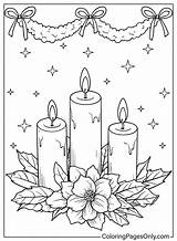 Christmas Candles Coloring Sheet  Free Printable Pages sketch template