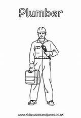 Plumber Colouring Page  Kids Puzzles And Games sketch template