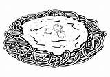Spaghetti Coloring Page sketch template