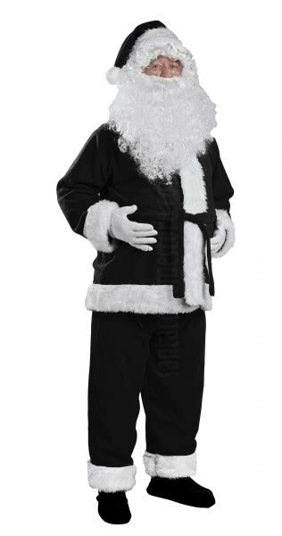 Black Santa suit - jacket, trousers and hat - santacostumestore.co.uk