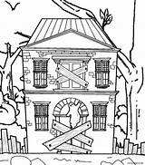 Scary haunted house coloring Pages Download And Print For Free sketch template