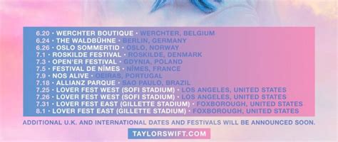 Taylor Swift Web | Taylor Announces 'Lover Fest East + West' Concert Dates - Taylor Swift Web