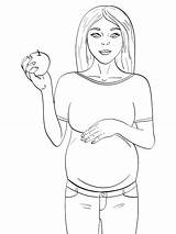 Pregnant Mom Coloring Pages sketch template