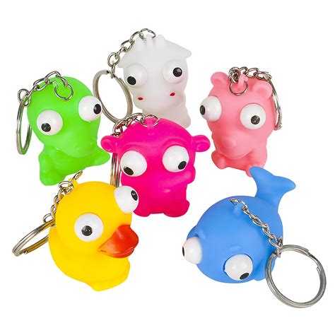 Eye Popping Animal Keychain - 12 Count: Rebecca's Toys & Prizes