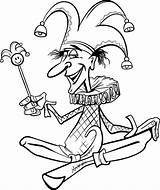 Cartoon jester Or clown Comic Character coloring Page 13832417 Vector  sketch template
