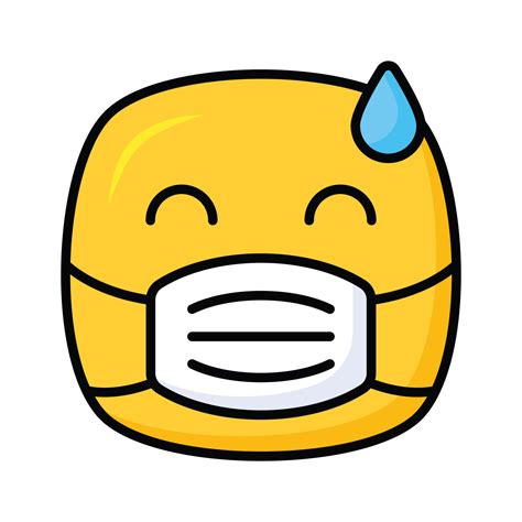 Ill emoji design, face mask on emoji face 43765574 Vector Art at Vecteezy