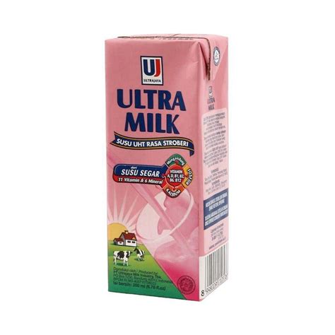 Jual Ultra Milk Strawberry Susu UHT [200 mL] di Seller TIPTOP ONLINE ...