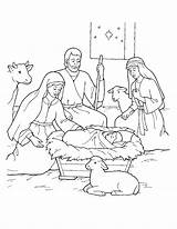 Coloring Nativity Scene With Shepherds Pages sketch template