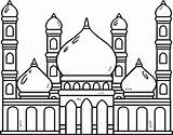 Ramadan Mosque Isolated Coloring Page For Kids 14743502 Vector Art At  sketch template