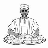 Baker At Work Coloring Page  sketch template