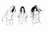 Schets De Meisjes Van Manier Stock Illustratie  Illustration Of sketch template