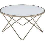 Mid-century Contemporary Frosted Glass Top Valora Coffee Table,Metal ...