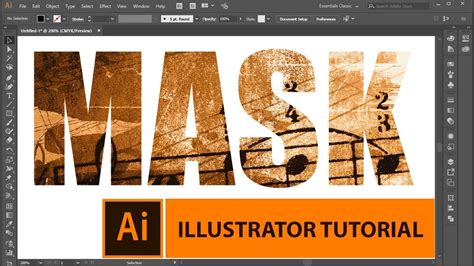 How to Create Text Mask in Adobe Illustrator | Tutorial - YouTube