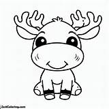 Cute Moose Coloring Page  For Kids – Smart Creative And Fun sketch template