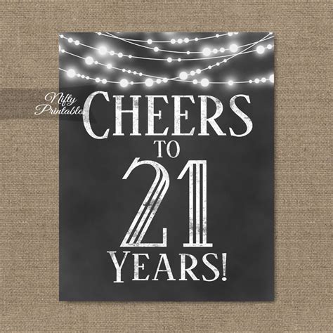 21St Birthday Sign Template