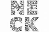 Neck Word Coloring Page Graphic By DigitalPapersShop · Creative Fabrica sketch template