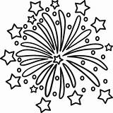 Fireworks Coloring Page sketch template