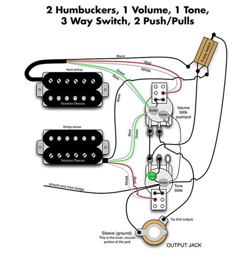 Prewired Guitar Harness Kit 2 Push-pull Pot & 1 Straight 3 Way Toggle Switch | eBay