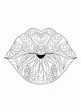 Lips coloring pages For Adults sketch template