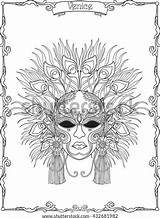 Venetian Masks Coloring Book For Adults sketch template