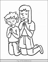 Prayer  Lent Coloring Page TheCatholicKidcom sketch template
