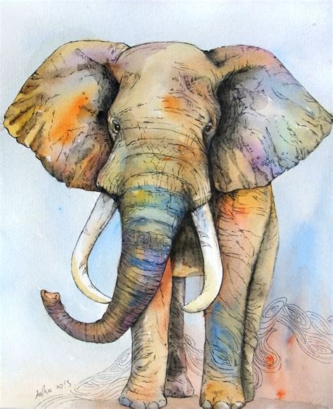 OOAK 8x10 Original Watercolor Elephant art- Nursery art-Children art | Watercolor elephant ...