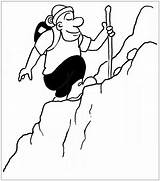 Smiling Man Climbing The Mountain coloring Page  Download Print Or sketch template