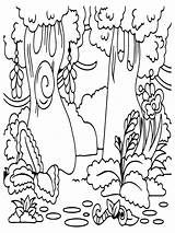 Forest Bushes And Trees Coloring Page  Free Printable Pages sketch template