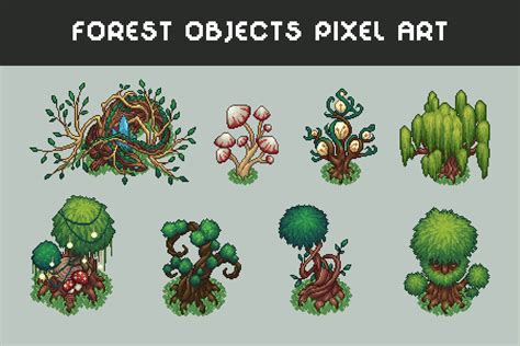 Free Forest Objects Top Down Pixel Art - CraftPix.net