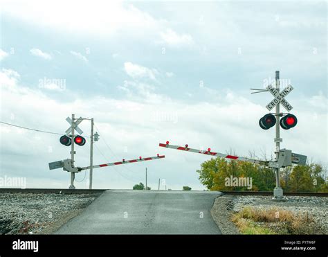 Railroad Crossing Signals Flashing