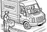 Parcel Delivery Van Coloring Picture For Download Free sketch template