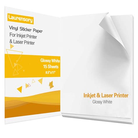 Buy Printable Vinyl Sticker Paper - Glossy White - Premium Waterproof Vinyl Sticker Paper for ...