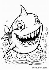 Tigerhai Ausmalbild » Gratis Ausdrucken & Ausmalen Artus Art sketch template