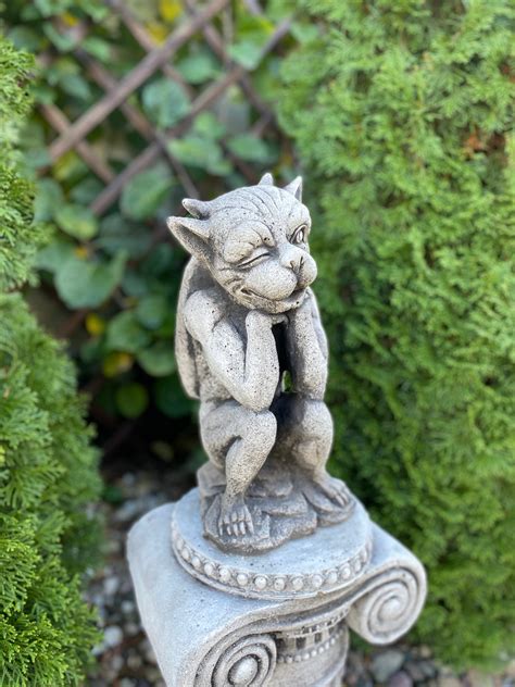 SMILING GARGOYLE 15 lb. Funny Gargoyle Statue Concrete | Etsy