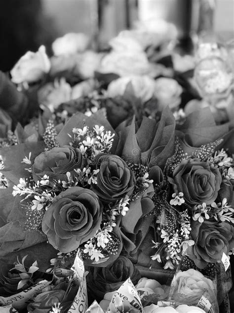 Black and White Photos of the Bouquet of Roses Stock Image - Image of birthday, flower: 172624867