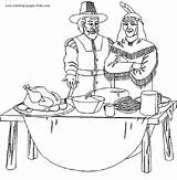 Pilgrims And Indians Coloring Pages For Kids sketch template