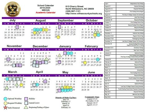 District Calendars – District – Wilkes County Schools