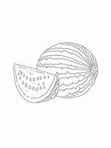 Coloring Page With A Drawing Of whole watermelon And Slice  sketch template