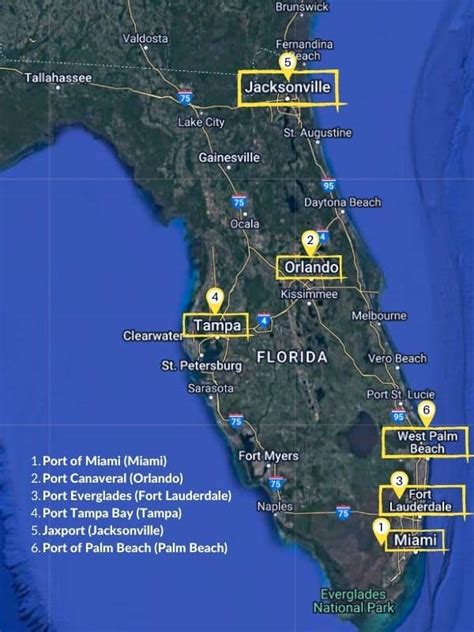 Cruise Ports In Florida (With Map)